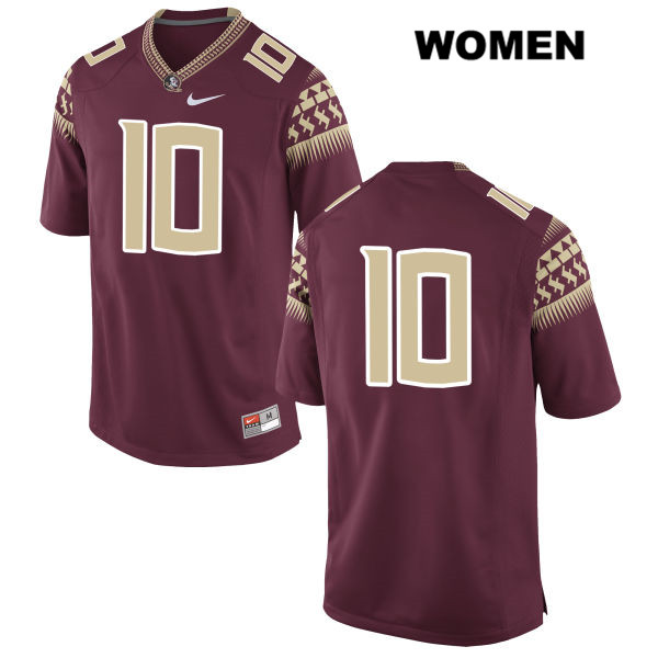 Women's NCAA Nike Florida State Seminoles #10 Anthony Grant College No Name Red Stitched Authentic Football Jersey JKU4169GJ